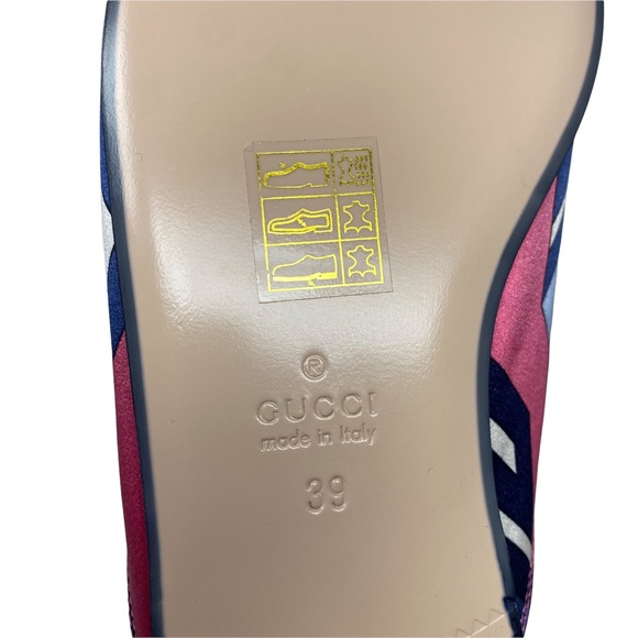NWT GUCCI Princetown GG Wallpaper-print Satin Loafers In Pink 39 - Picture 8 of 11